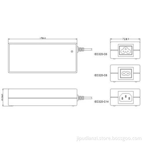 Desktop AC/DC Switching Adapter with CEC LV Efficiency Level and 120 to 150W Output Power